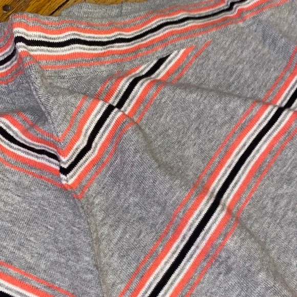 Lane Bryant Gray Skirt with Coral & Black Stripes - Picture 3 of 3